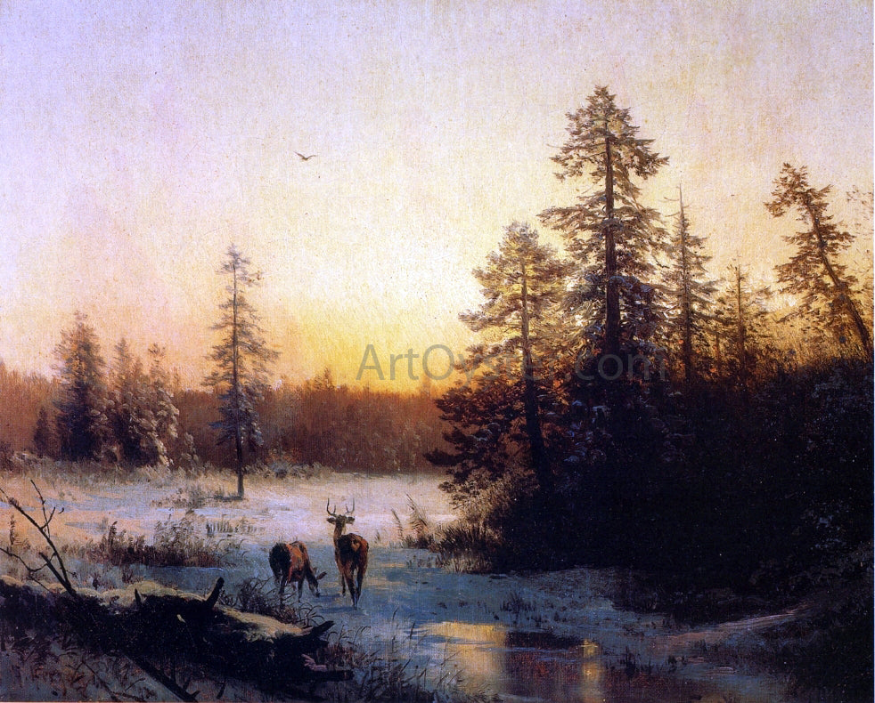 Herman Herzog Season's Greetings - Hand Painted Oil Painting
