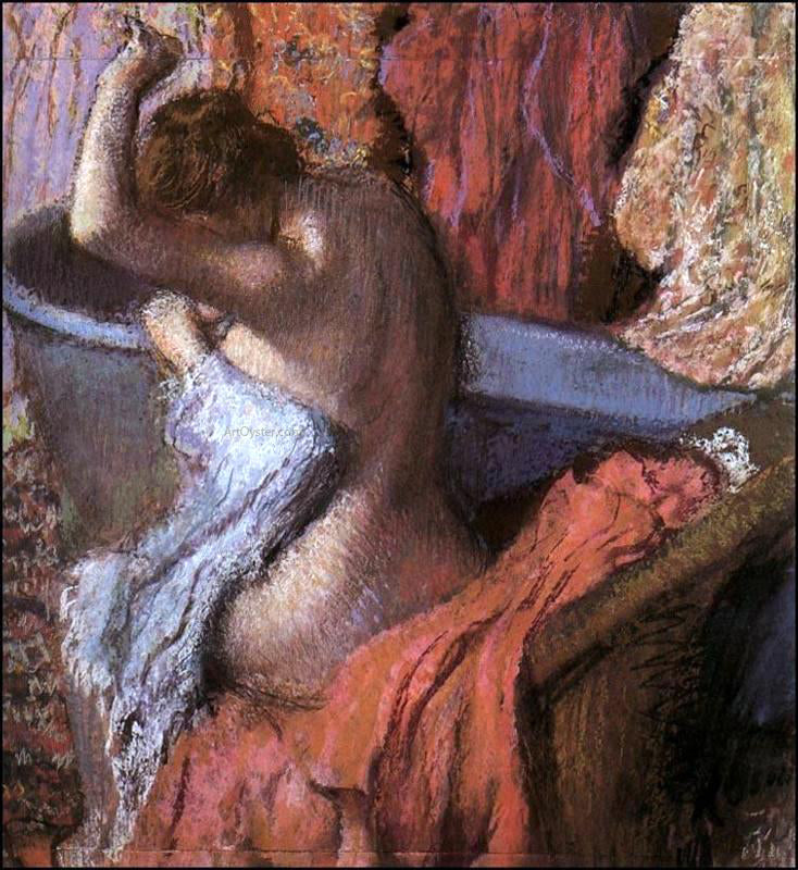 Edgar Degas Seated Bather Drying Herself - Hand Painted Oil Painting