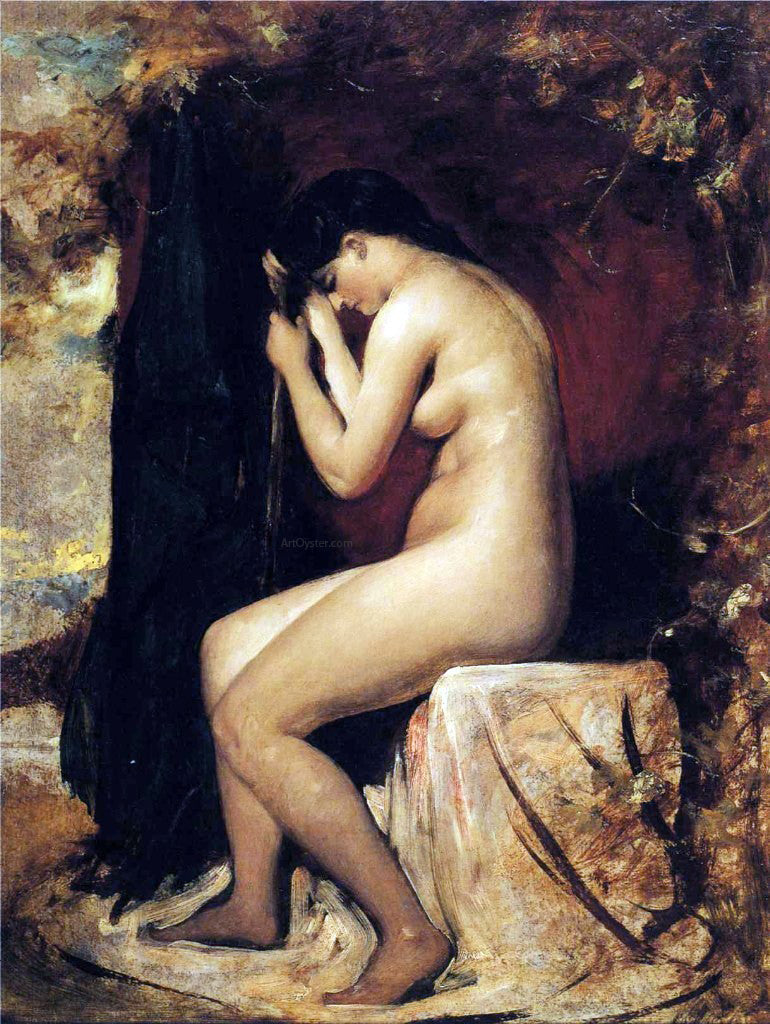William Etty Seated Female Nude - Hand Painted Oil Painting