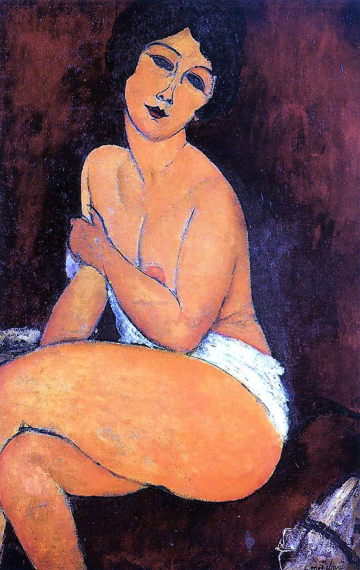 Amedeo Modigliani Seated Nude - Hand Painted Oil Painting