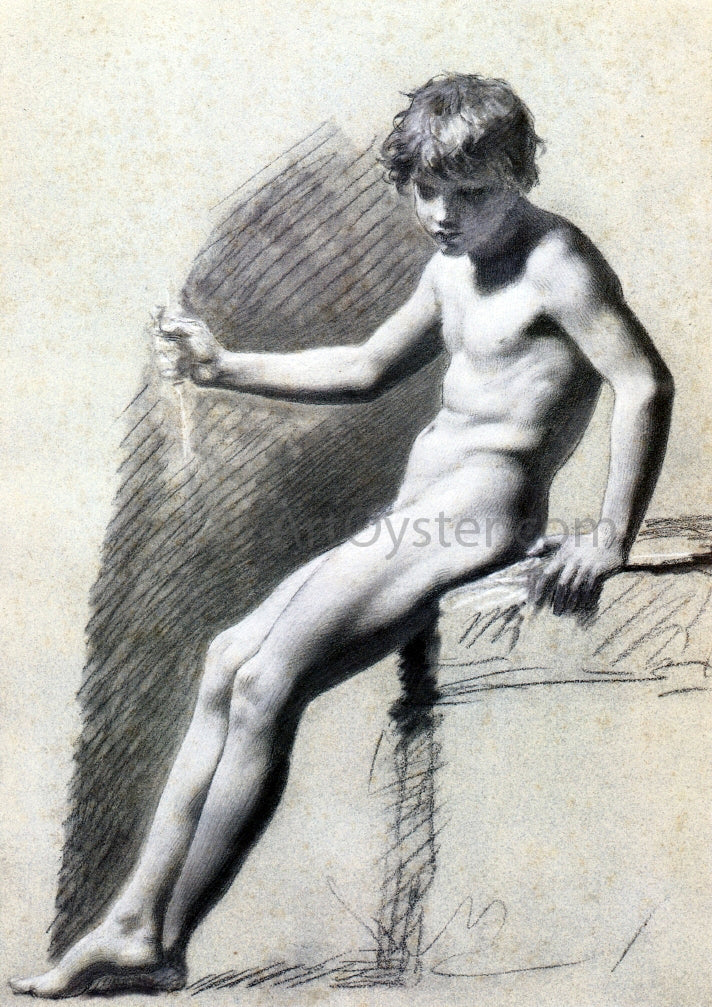 Pierre Paul Prudhon Seated Nude Figure - Hand Painted Oil Painting