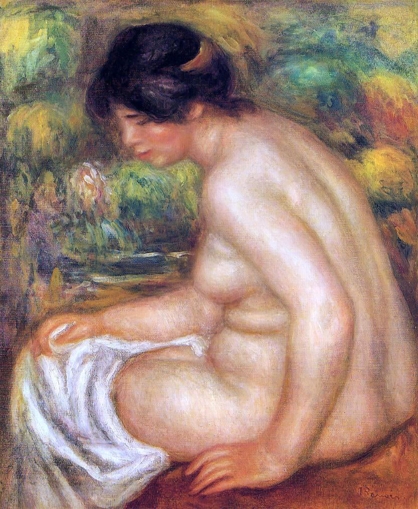 Pierre Auguste Renoir Seated Nude in Profile (also known as Gabrielle) - Hand Painted Oil Painting