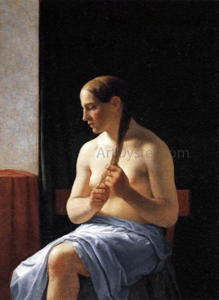 Christoffer Wilhelm Eckersberg Seated Nude Model - Hand Painted Oil Painting