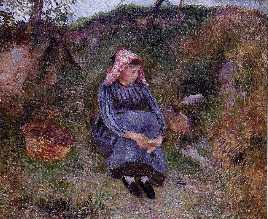 Camille Pissarro Seated Peasant Woman - Hand Painted Oil Painting