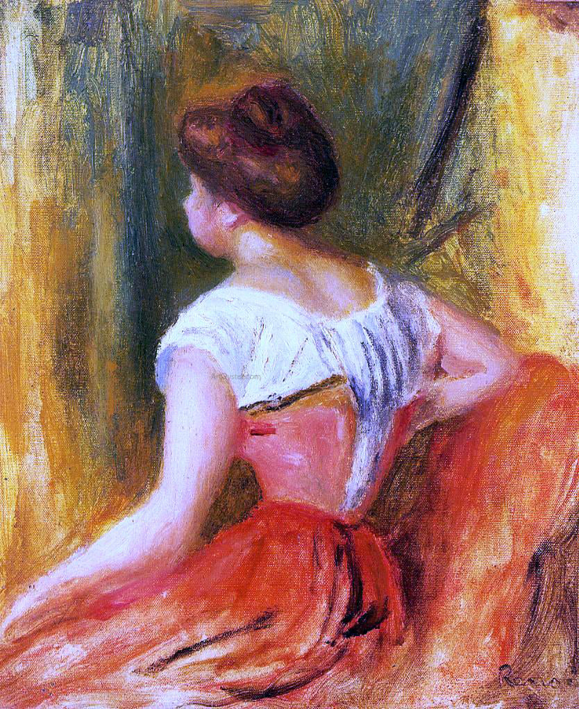 Pierre Auguste Renoir Seated Young Woman - Hand Painted Oil Painting