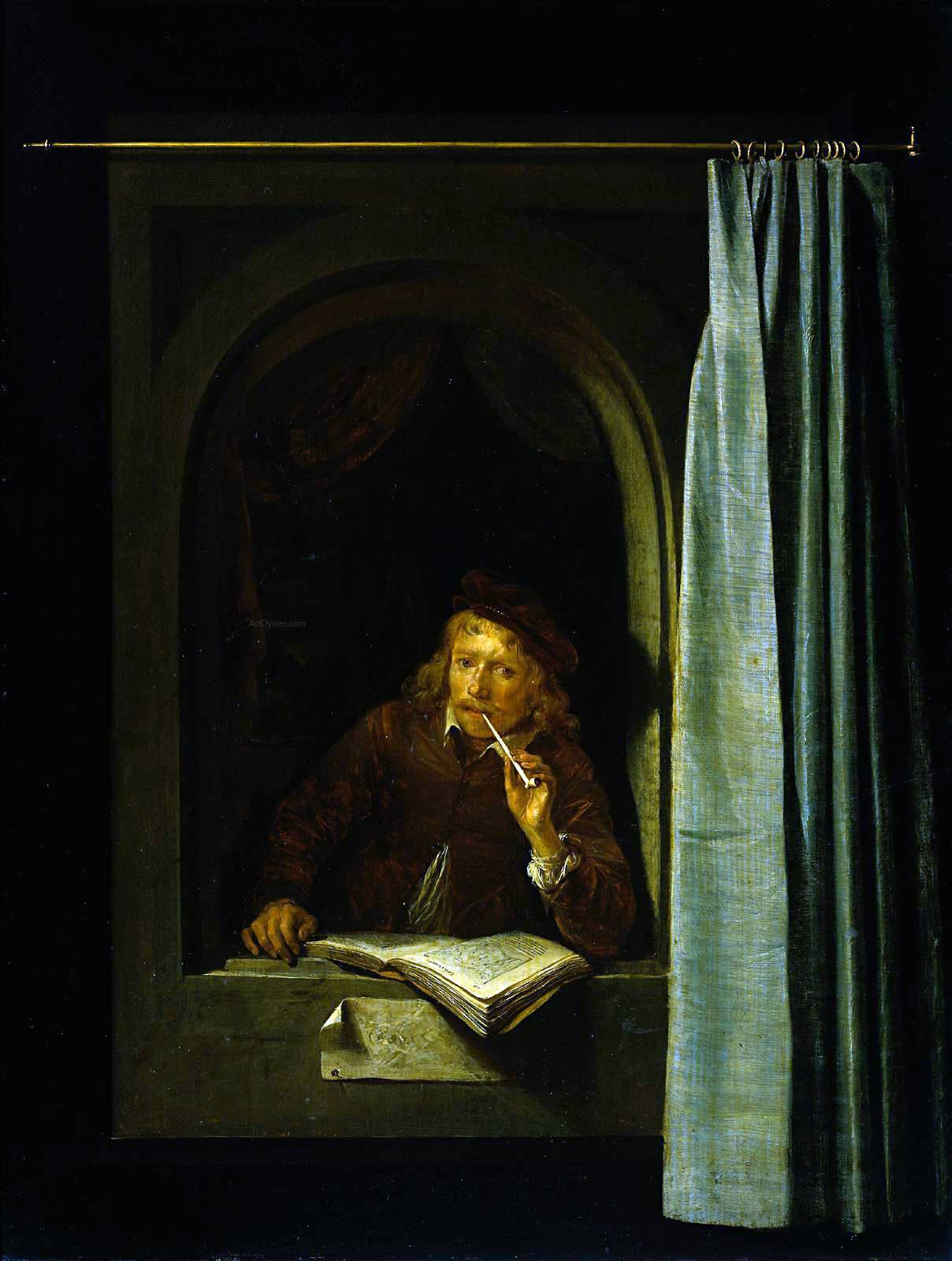 Gerrit Dou Self Portrait - Hand Painted Oil Painting
