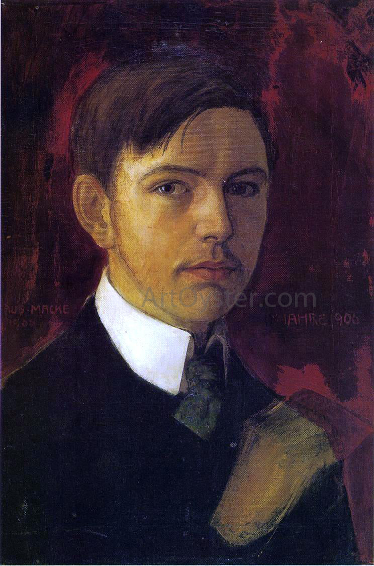 August Macke Self Portrait - Hand Painted Oil Painting