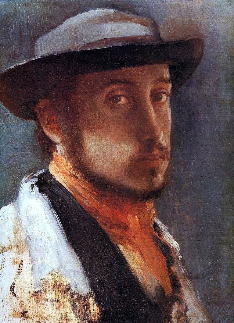  Edgar Degas Self Portrait in a Soft Hat - Hand Painted Oil Painting