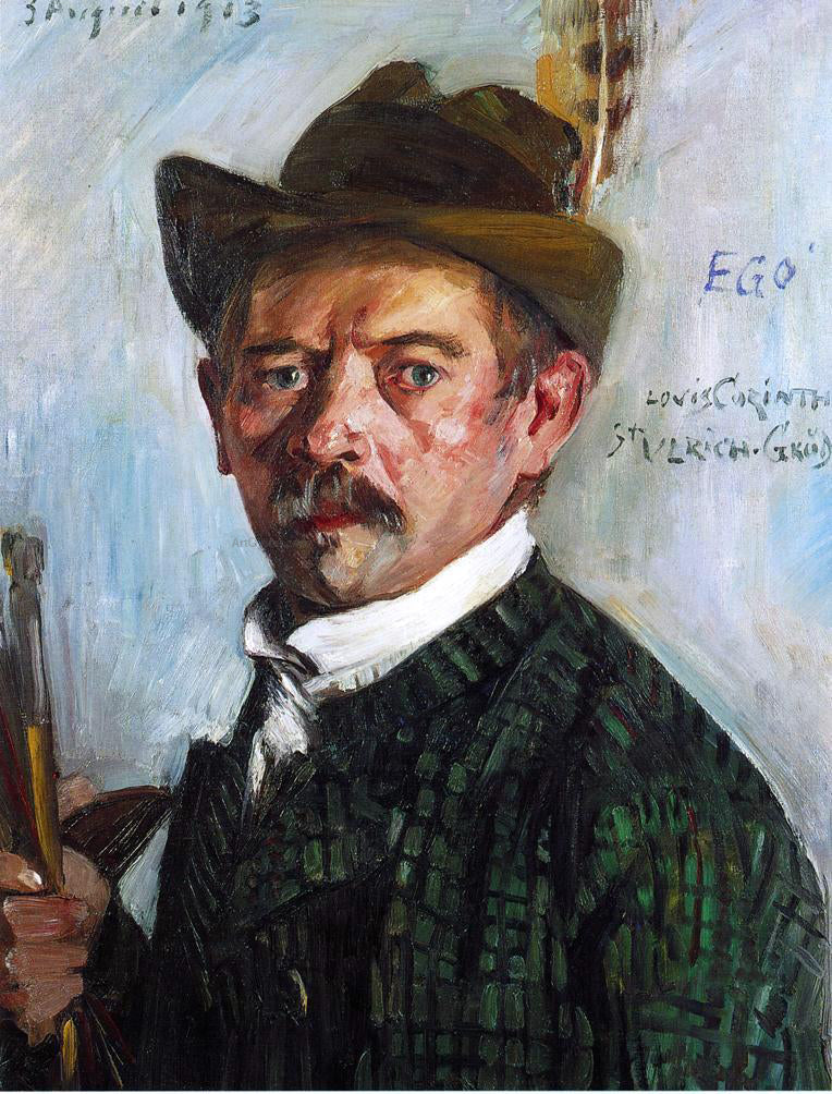 Lovis Corinth Self Portrait in a Tyrolean Hat - Hand Painted Oil Painting