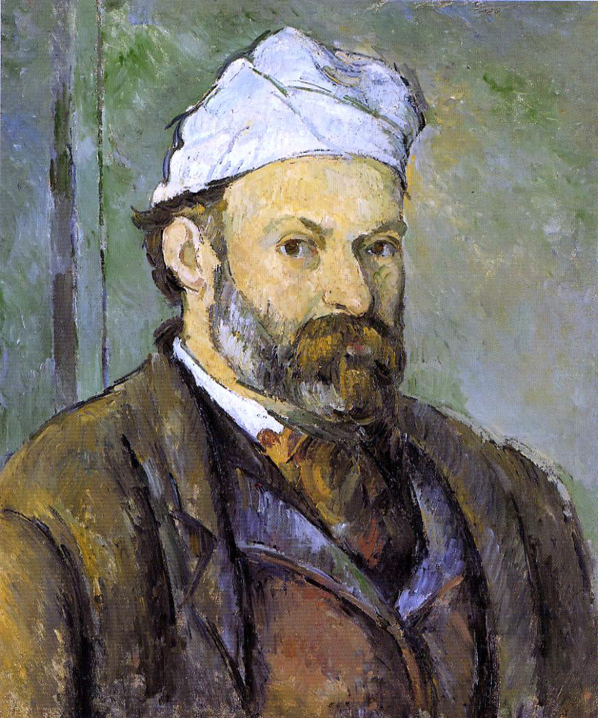 Paul Cezanne Self Portrait in a White Cap - Hand Painted Oil Painting