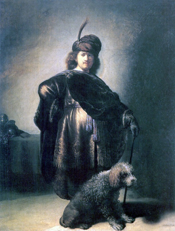 Rembrandt Van Rijn Self Portrait in Oriental Attire - Hand Painted Oil Painting