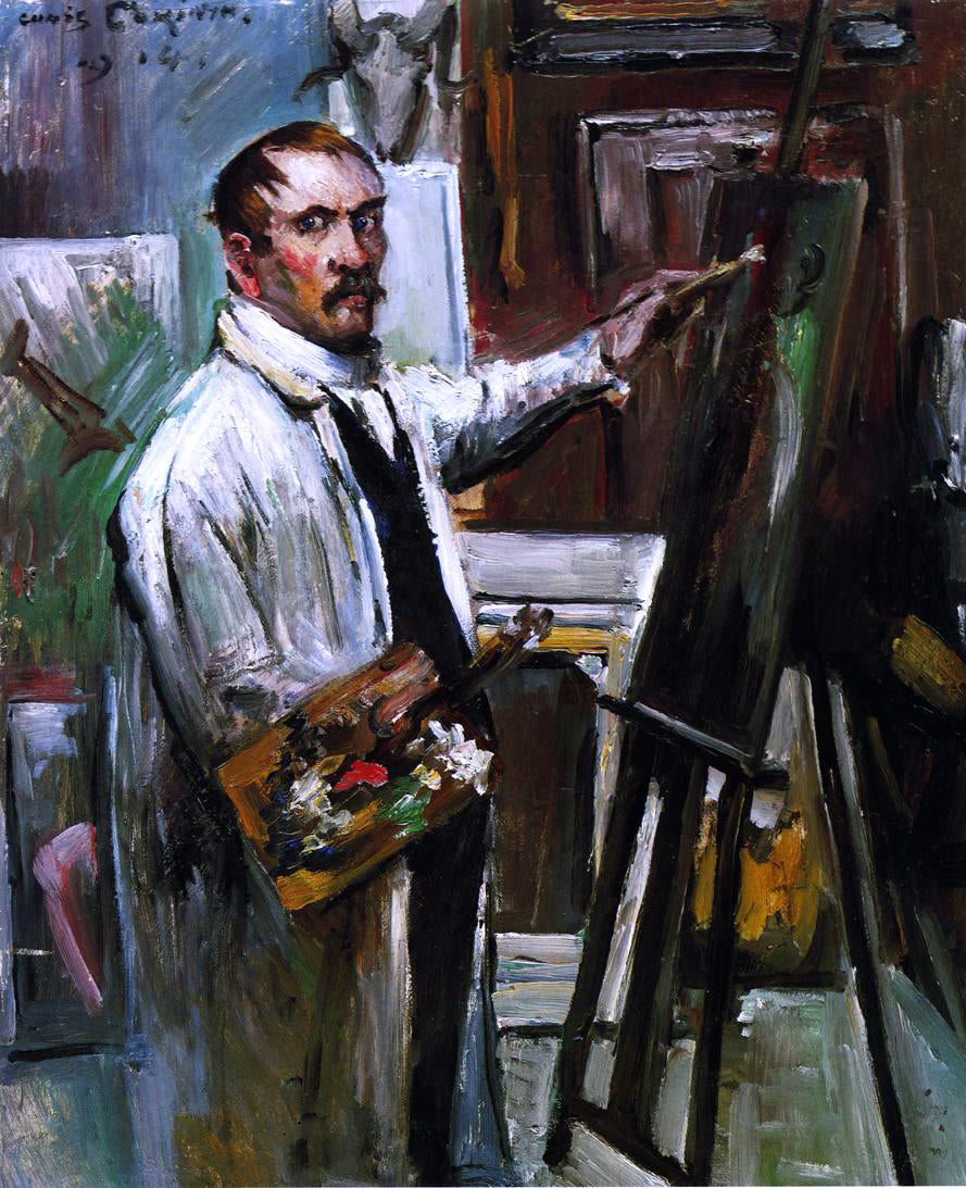 Lovis Corinth Self Portrait in the Studio - Hand Painted Oil Painting