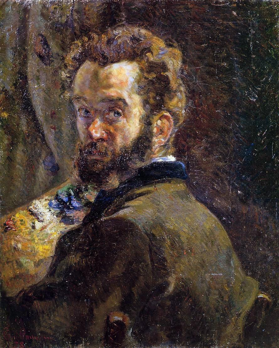 Armand Guillaumin Self Portrait with Easel - Hand Painted Oil Painting