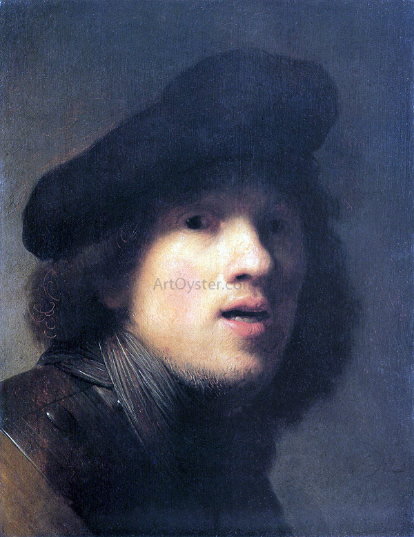 Rembrandt Van Rijn Self Portrait with Gorget and Beret - Hand Painted Oil Painting