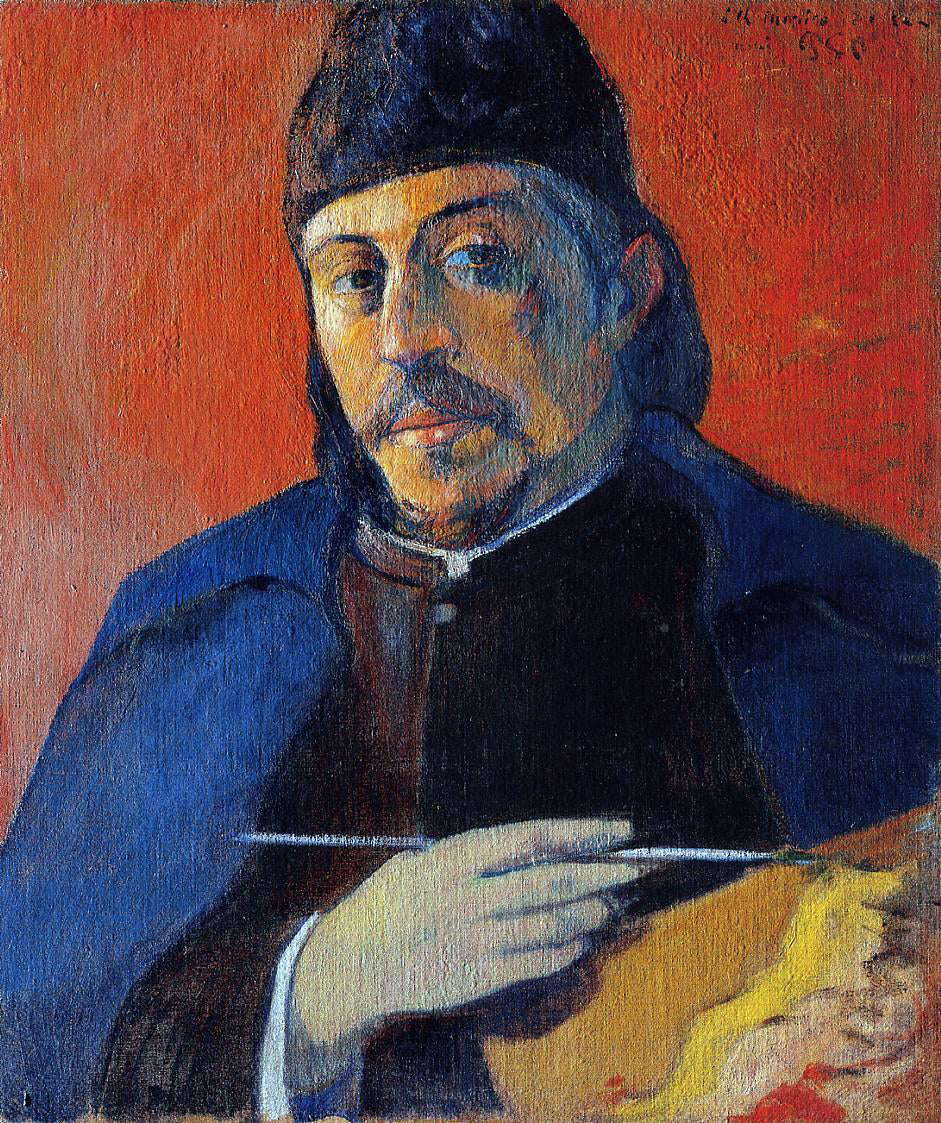 Paul Gauguin Self Portrait with Palette - Hand Painted Oil Painting