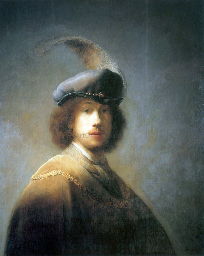 Rembrandt Van Rijn Self Portrait with Plumed Beret - Hand Painted Oil Painting