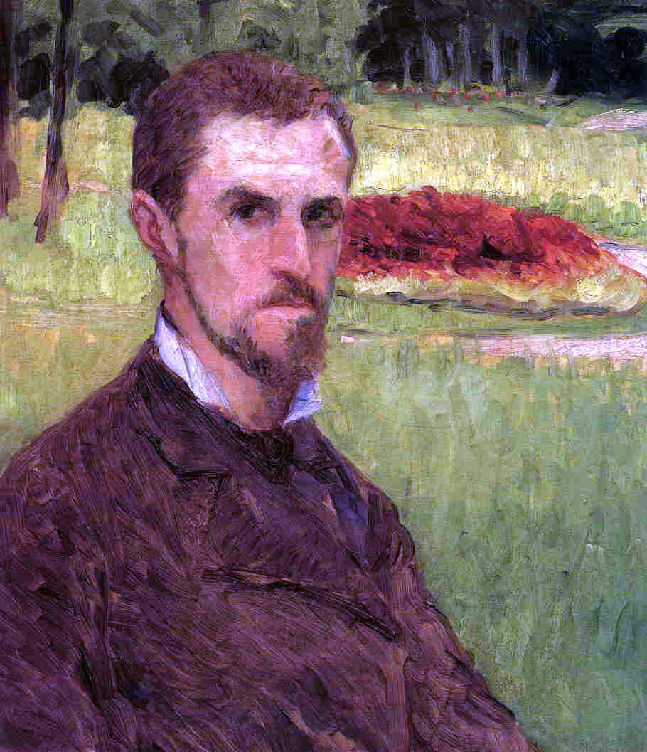 Gustave Caillebotte Self-Portrait in the Park at Yerres - Hand Painted Oil Painting