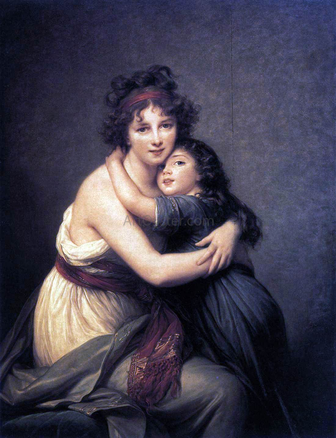 Elisabeth Le Brun Self-Portrait with Her Daughter, Julie - Hand Painted Oil Painting