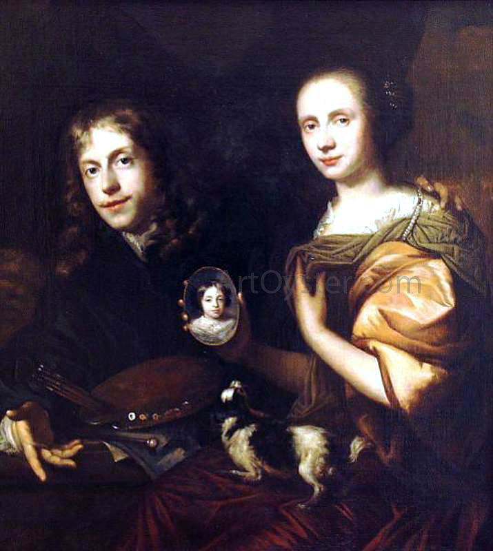 Jan De Baen Self-Portrait with His Wife, Maria de Kinderen - Hand Painted Oil Painting