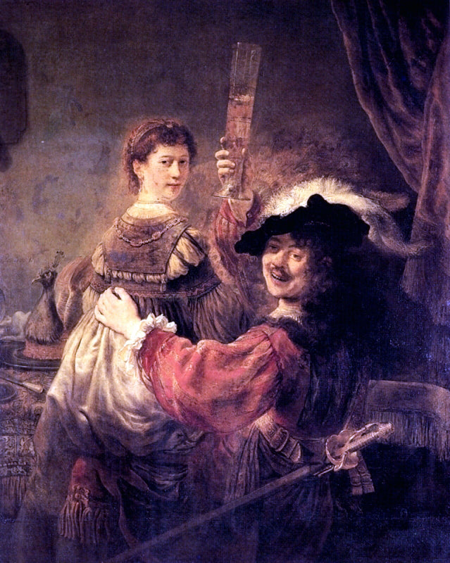 Rembrandt Van Rijn Self-portrait With Saskia - Hand Painted Oil Painting