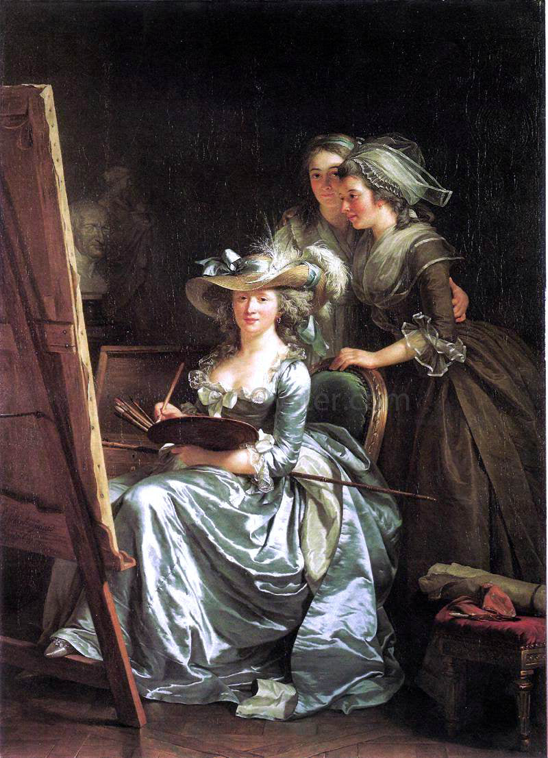 Adela?Øde Labille-Guiard Self-Portrait with Two Pupils - Hand Painted Oil Painting