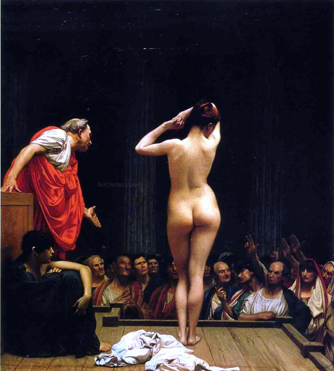 Jean-Leon Gerome Selling Slaves in Rome - Hand Painted Oil Painting