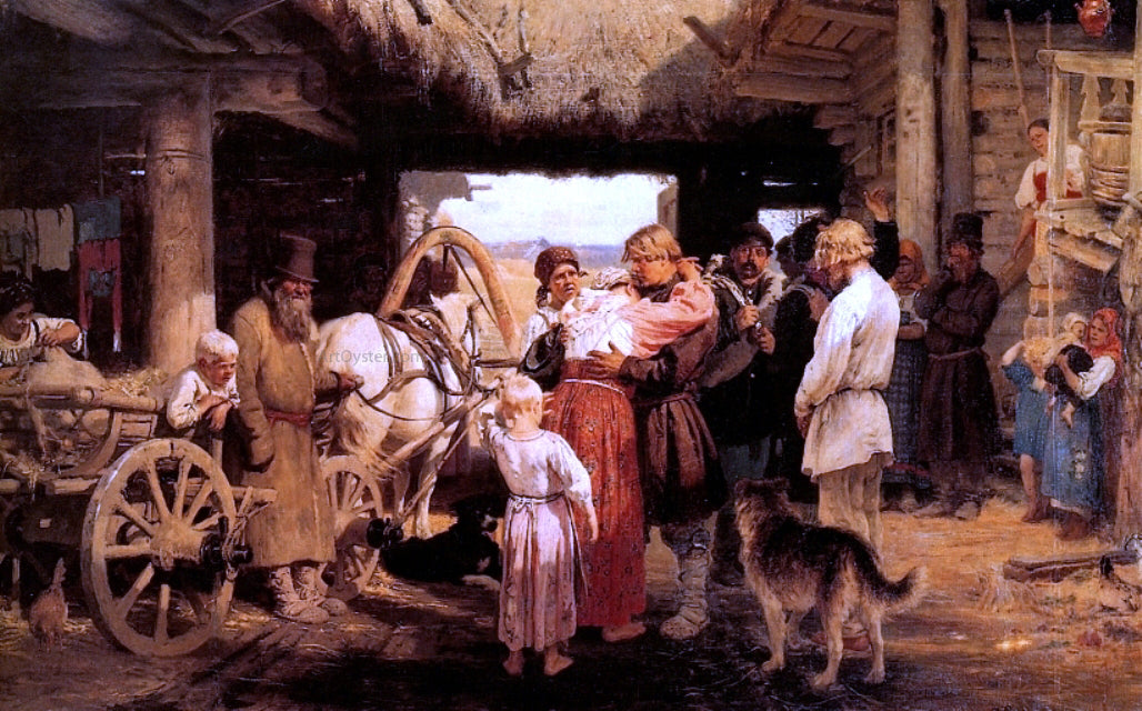 Ilia Efimovich Repin Send-off of Recruit - Hand Painted Oil Painting