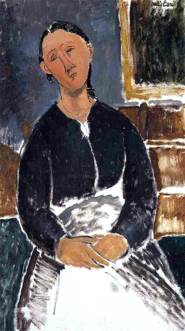 Amedeo Modigliani Serving Woman (also known as La Fantesca) - Hand Painted Oil Painting
