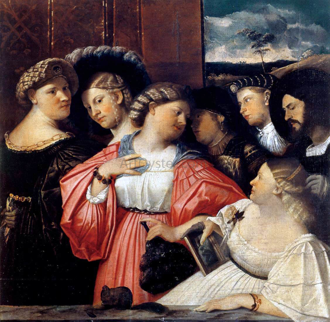 Giovanni Cariani Sette Ritratti Albani (Seven Albani Portraits) - Hand Painted Oil Painting