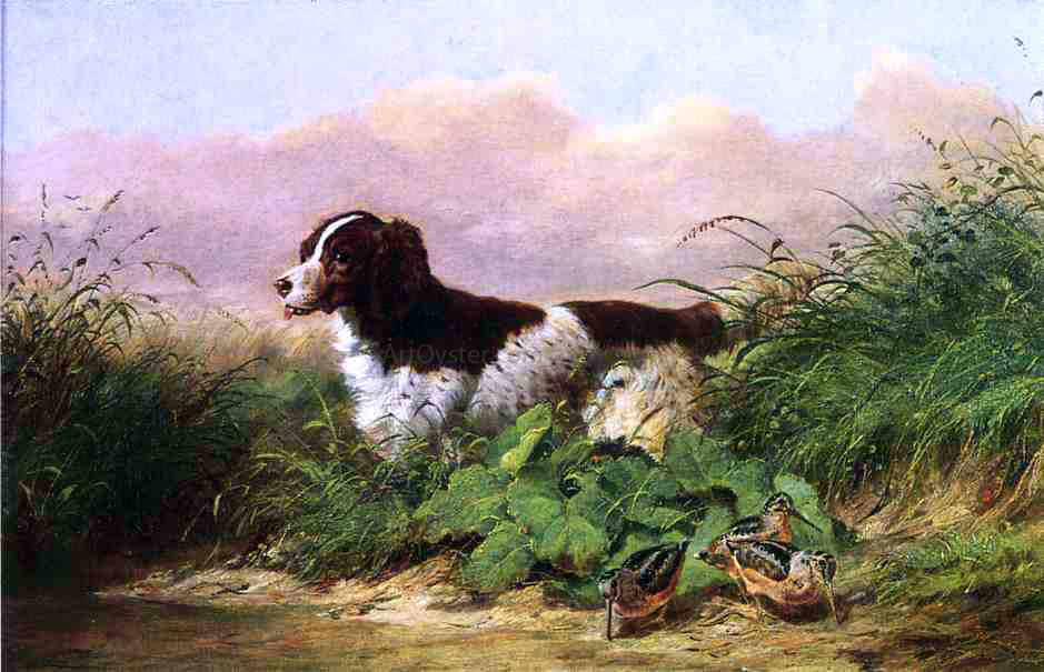 Arthur Fitzwilliam Tait Setter and Woodcock - Hand Painted Oil Painting