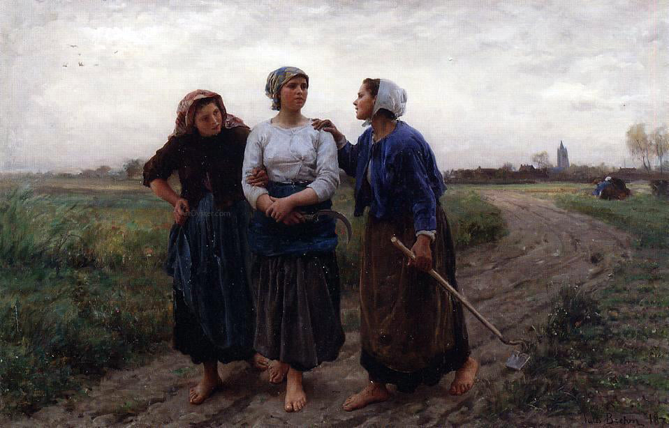 Jules-Adolphe Breton Setting out for the Fields - Hand Painted Oil Painting