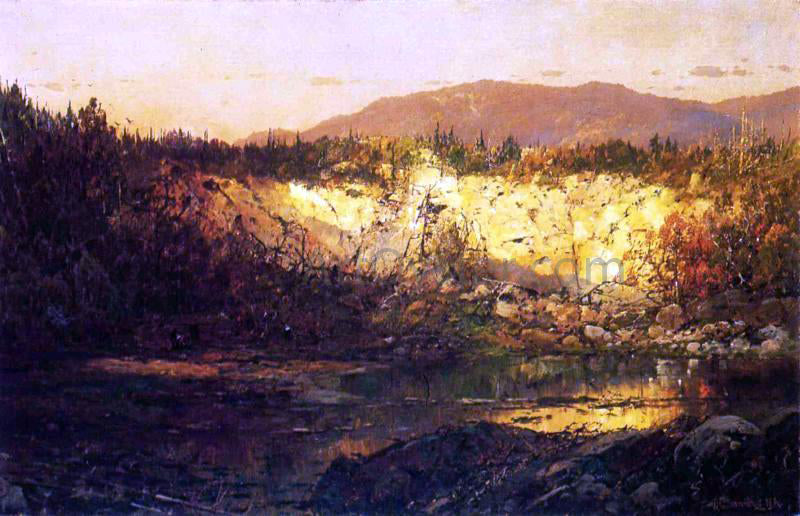 William Louis Sonntag Shadows Rising and Sun Setting, New Hampshire - Hand Painted Oil Painting