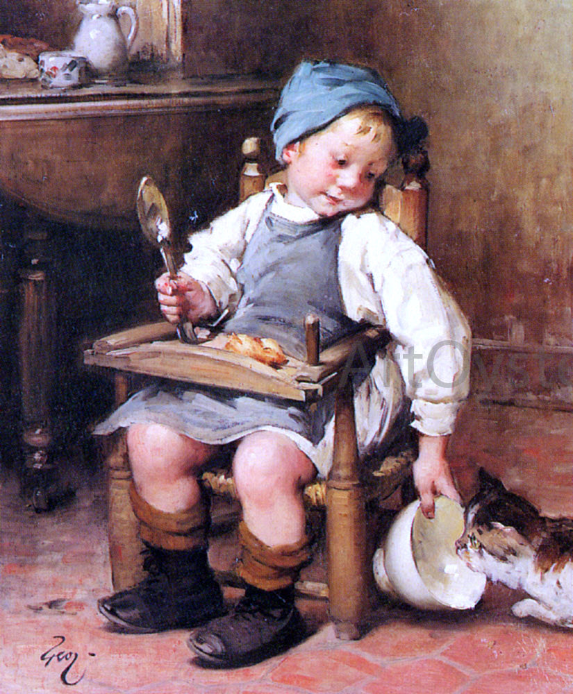  Henry Jean Geoffroy Sharing a Meal - Hand Painted Oil Painting