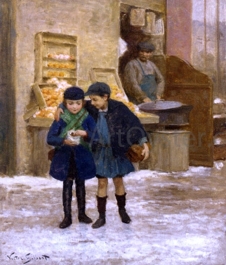 Victor Gabriel Gilbert Sharing the Treats - Hand Painted Oil Painting