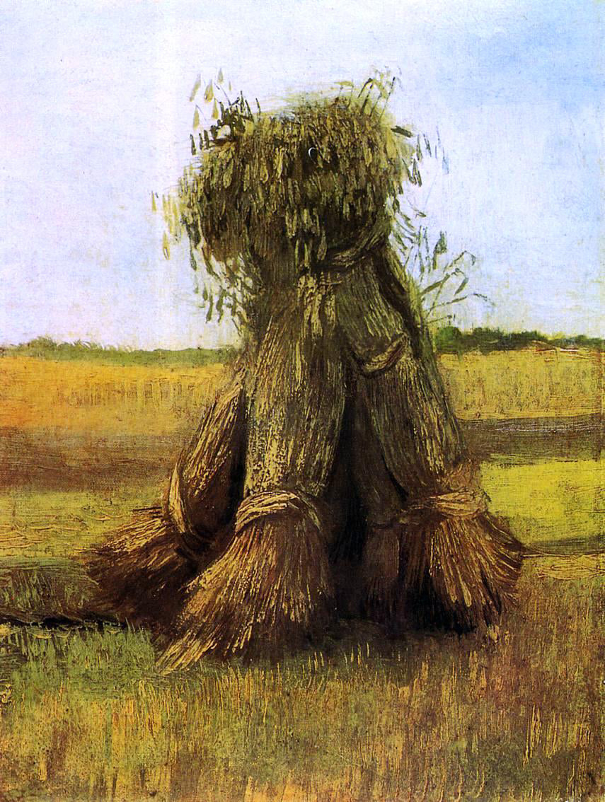 Vincent Van Gogh Sheaves of Wheat in a Field - Hand Painted Oil Painting