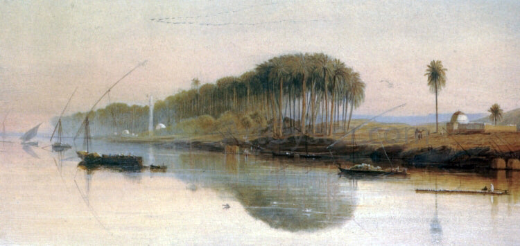 Edward Lear Sheikh Abadeh on the Nile - Hand Painted Oil Painting