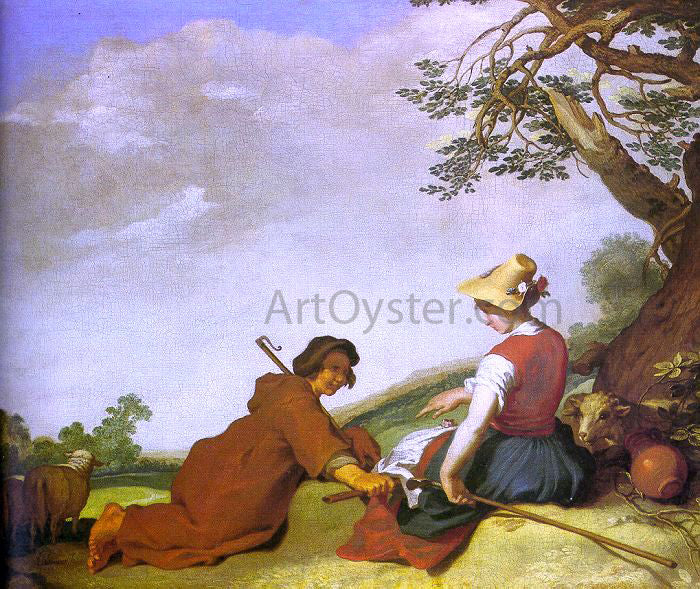 Abraham Bloemaert Shepherd and Sherpherdess - Hand Painted Oil Painting