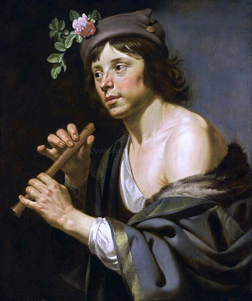 Jan Van Bijlert Shepherd Holding a Flute - Hand Painted Oil Painting