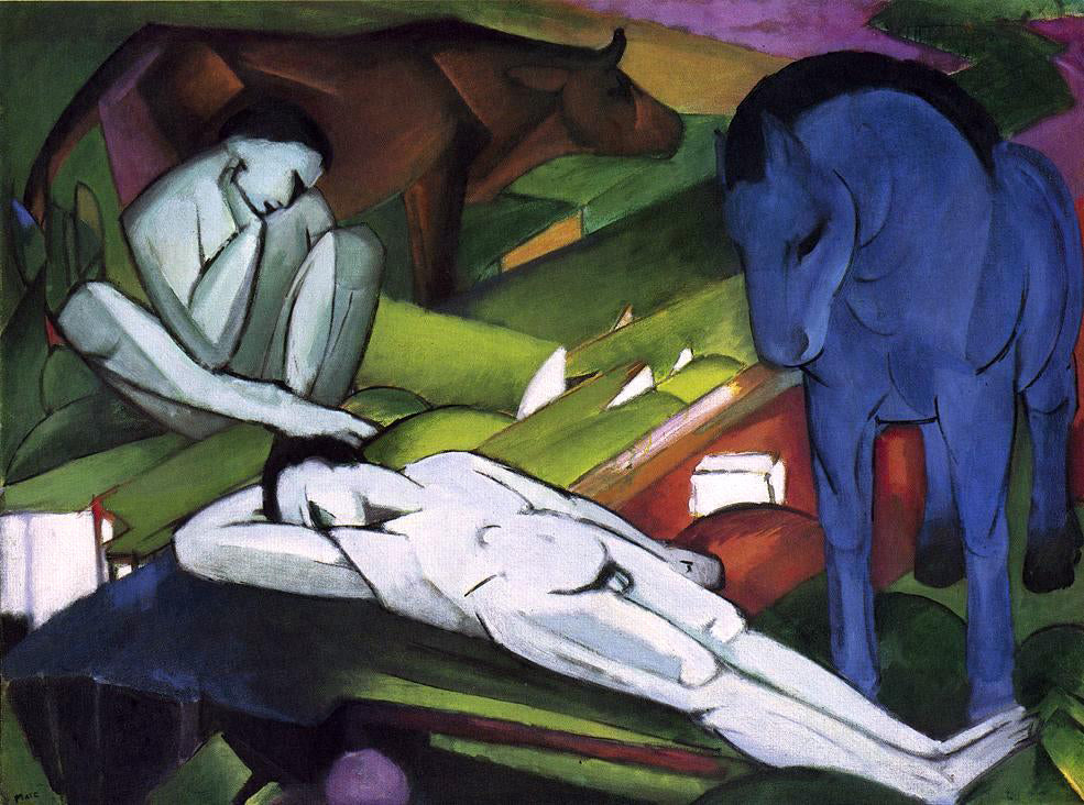 Franz Marc Shepherds - Hand Painted Oil Painting