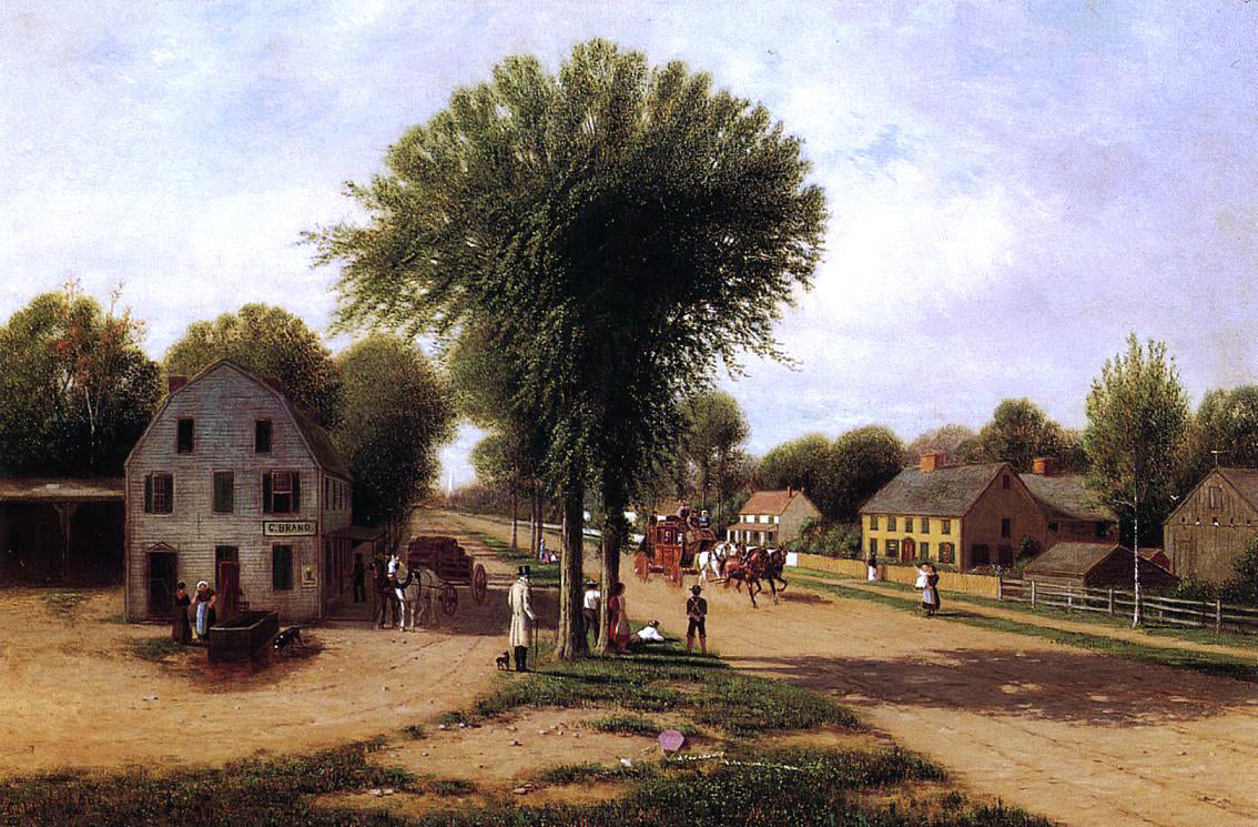 Clinton Loveridge Sherburne Village, Chenango County - Hand Painted Oil Painting