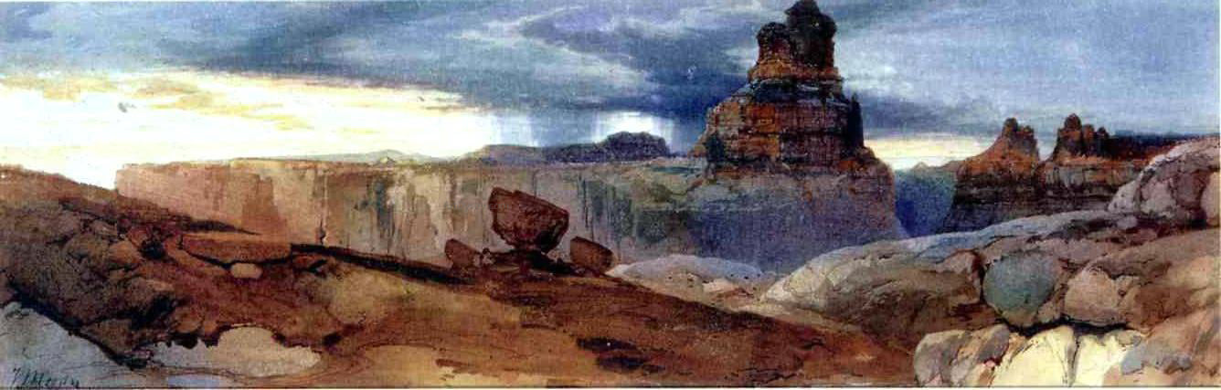 Thomas Moran Shin-Au-Av-Tu-Weap (God Land), Canyon of the Colorado, Utah - Hand Painted Oil Painting