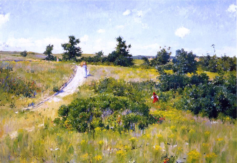 William Merritt Chase Shinnecock Landscape with Figures - Hand Painted Oil Painting
