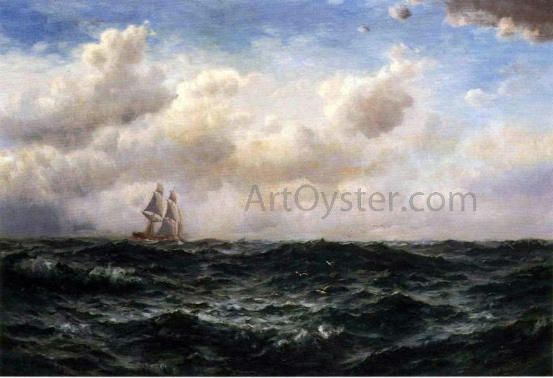 Edward Moran Ship at Sea - Hand Painted Oil Painting