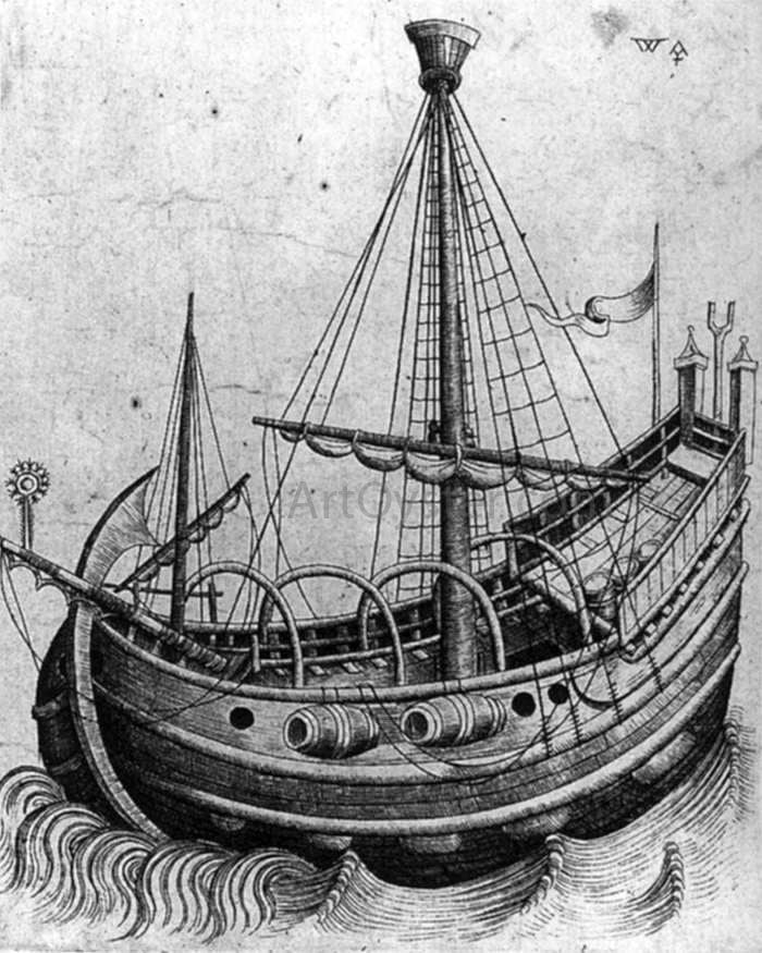 Unknown Printmakers Masters Ship - Hand Painted Oil Painting