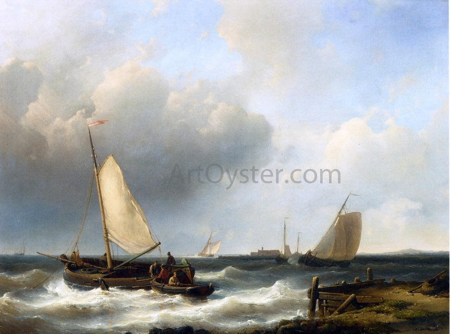 Senior Abraham Hulk Shipping of the Dutch Coast - Hand Painted Oil Painting