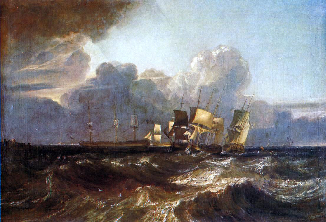Joseph William Turner Ships Bearing Up for Anchorage (also known as The Egremont sea Piece) - Hand Painted Oil Painting