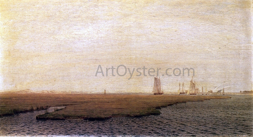 William Trost Richards Ships in the Inlet, Atlantic City - Hand Painted Oil Painting