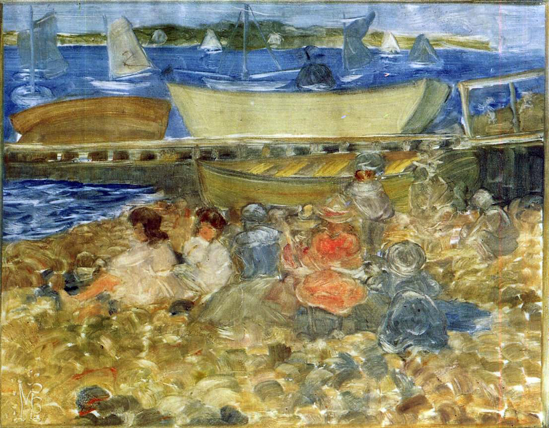 Maurice Prendergast Shipyard: Children Playing - Hand Painted Oil Painting