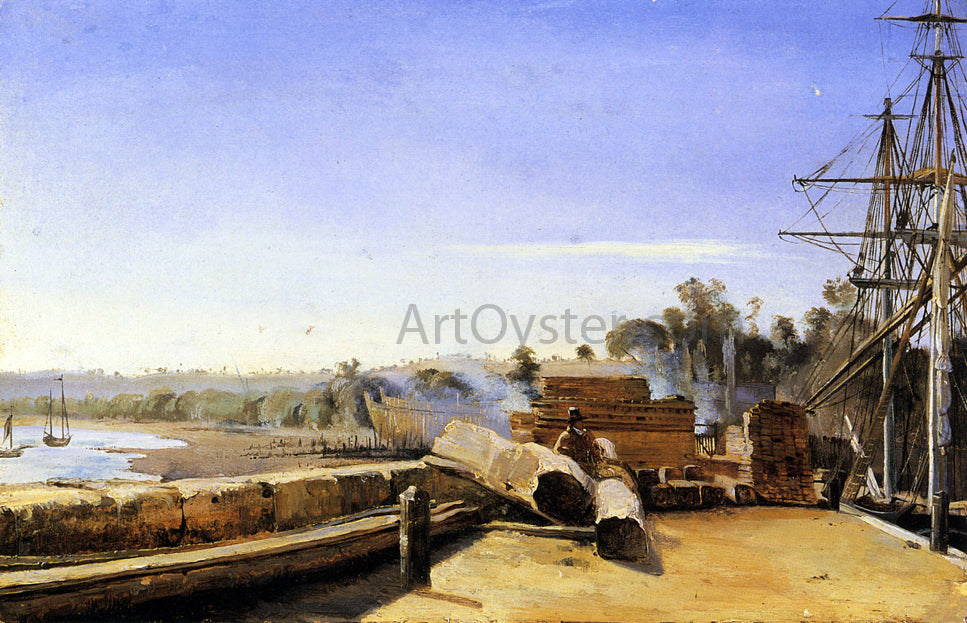Jean-Baptiste-Camille Corot Shipyard in Honfleur - Hand Painted Oil Painting