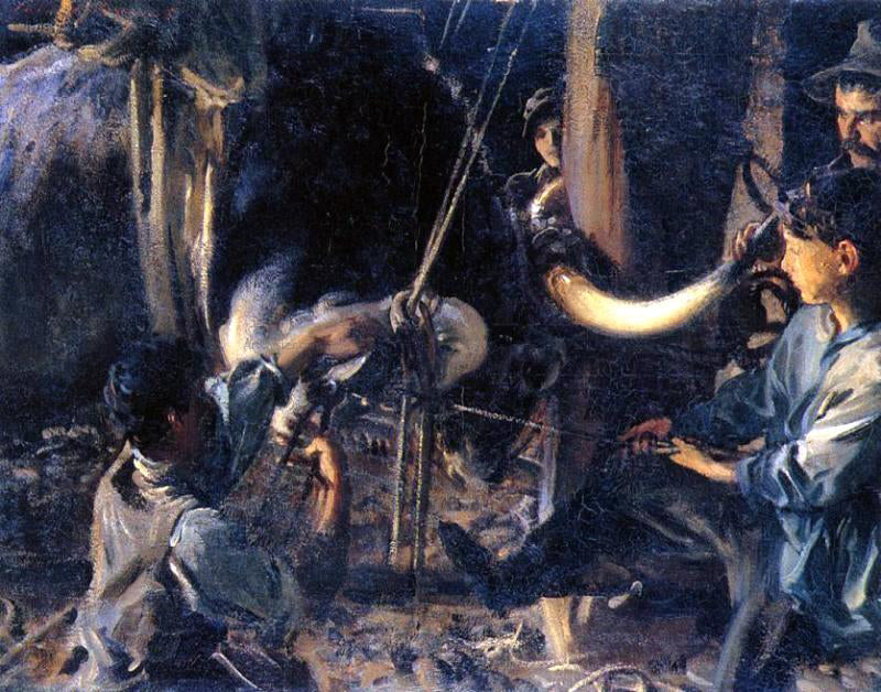 John Singer Sargent Shoeing the Ox - Hand Painted Oil Painting